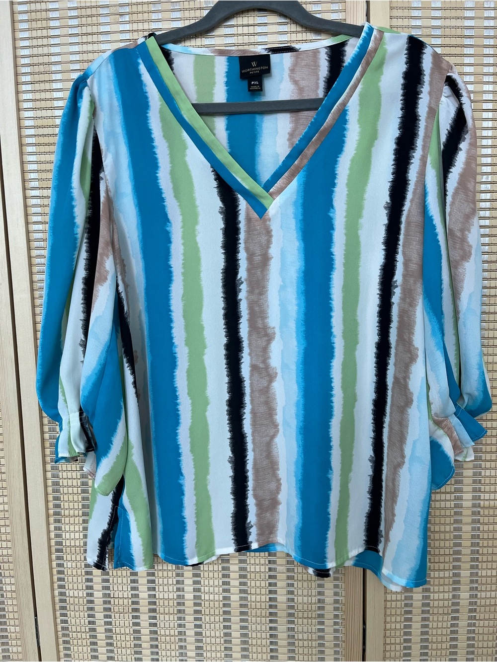 Striped V-Neck Blouse XLP